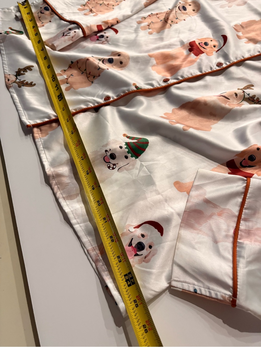 New Women’s White Holiday Dog Golden Retriever Print Pajama Set size XL - Picture 9 of 16